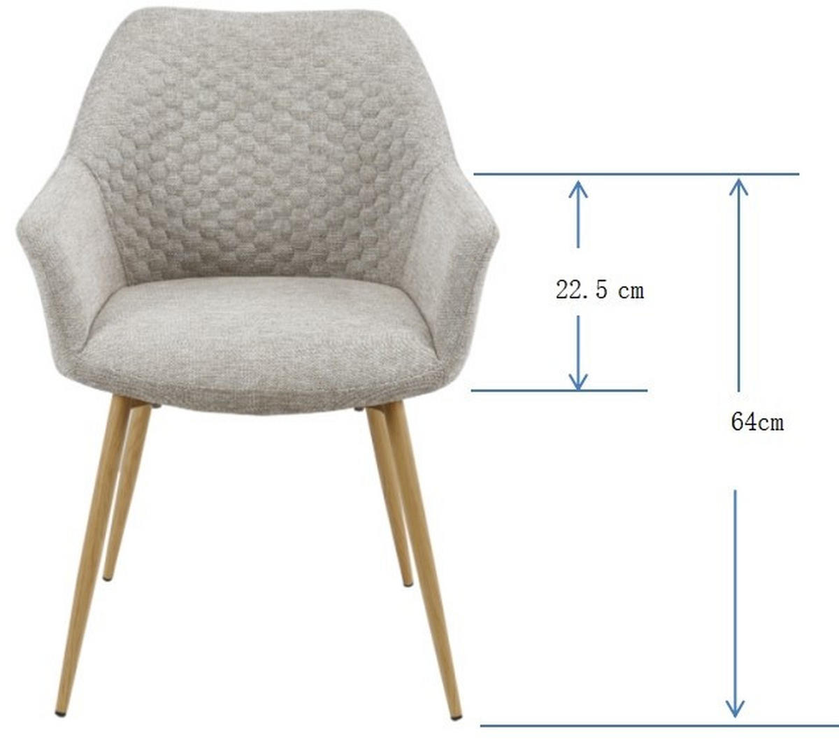 KAROSSZÉK tölgyfa színű, bézs  - bézs/tölgyfa színű, Konventionell, textil/fa (56,5/80/58cm) - Livetastic