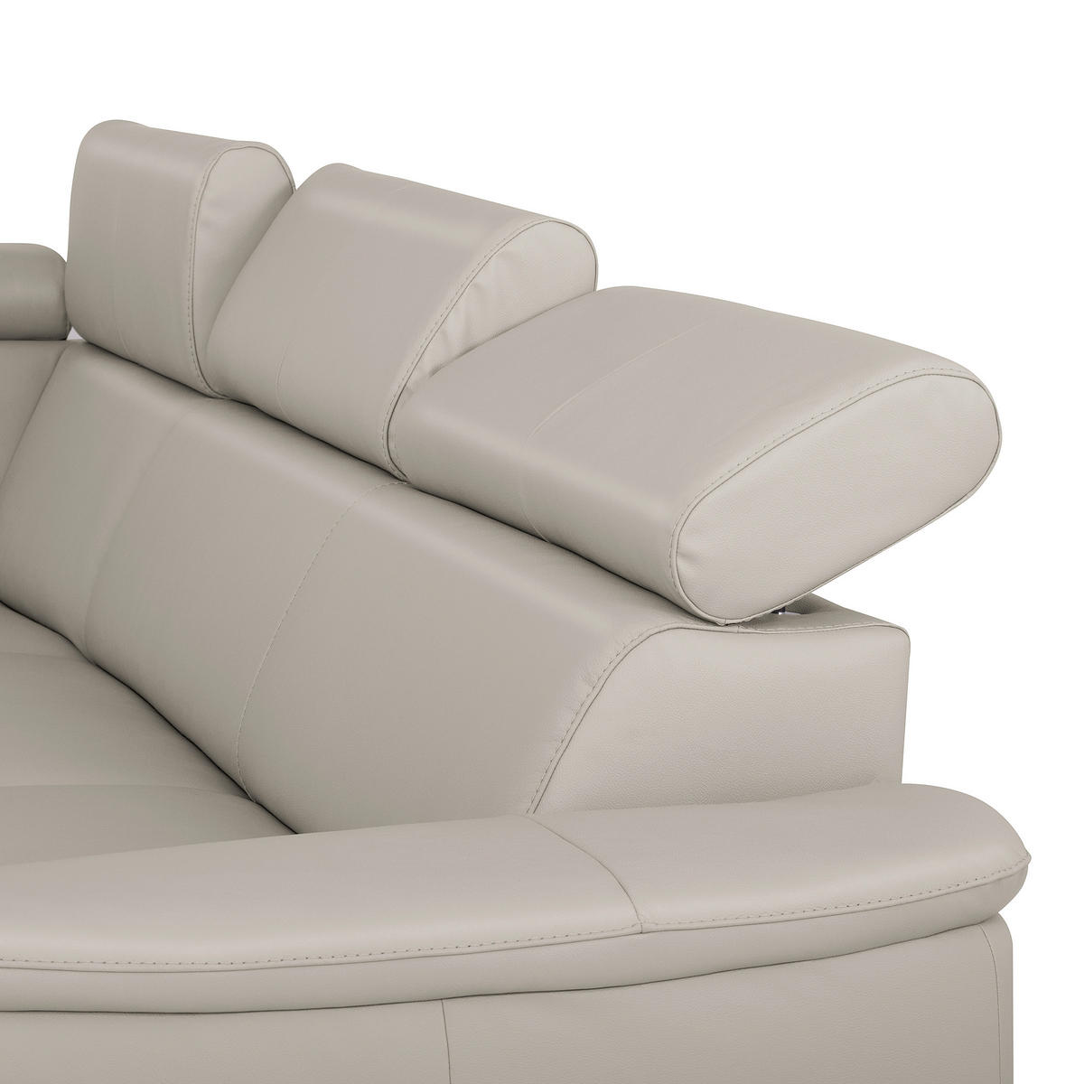 WOHNLANDSCHAFT  in Kombination Echtleder/Lederlook Platinfarben  - Platinfarben/Grau, Leder/Metall (211/262cm) - Celina Home