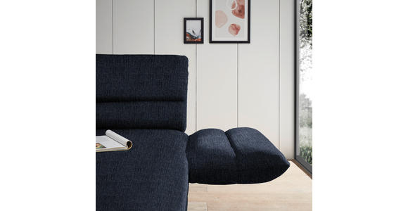 ECKSOFA  in Flachgewebe Dunkelblau  279-327/176-217 cm  - Schwarz/Dunkelblau, Design, Textil/Metall (279-327/176-217cm) - Dieter Knoll