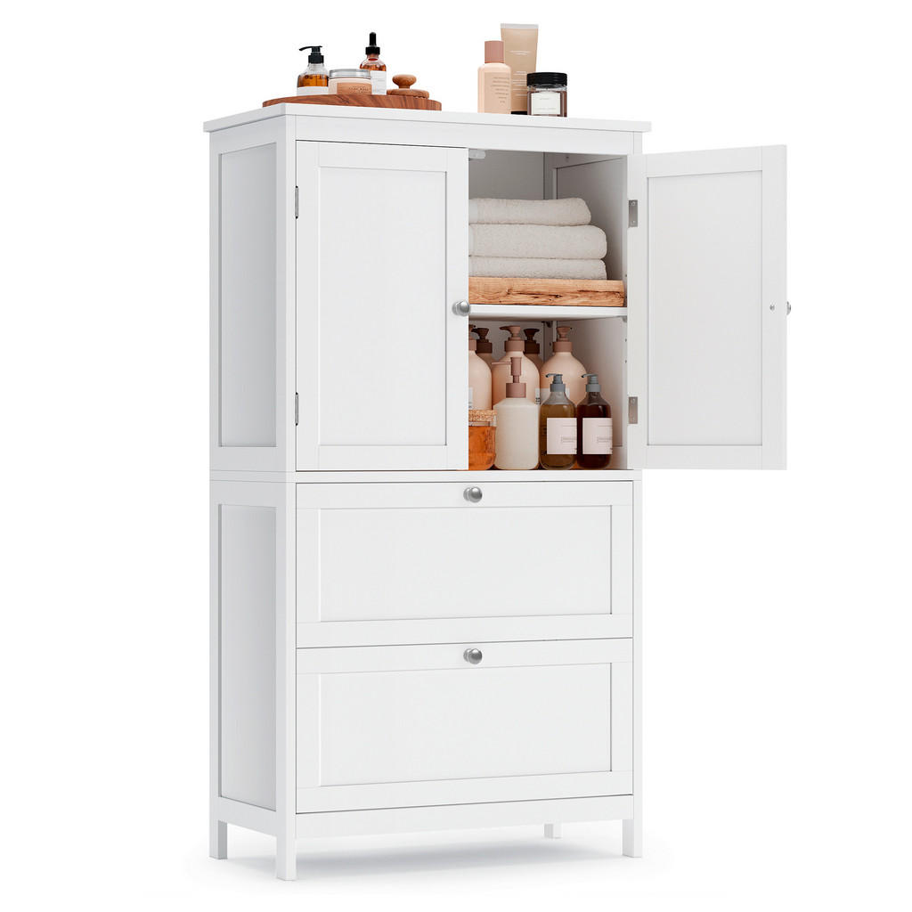 Thumbnail - Mid.you Midischrank, Weiß, Holzwerkstoff, 2 Schubladen, 60x110x30 cm, Badezimmer, Badezimmerschränke, Midischränke