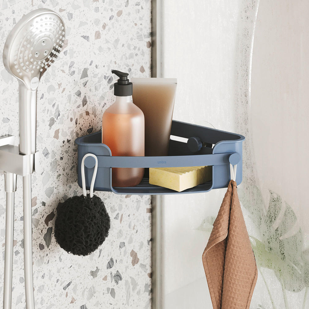 DUSCHABLAGE - Hellblau, Basics, Kunststoff (19/9/19cm) - Umbra