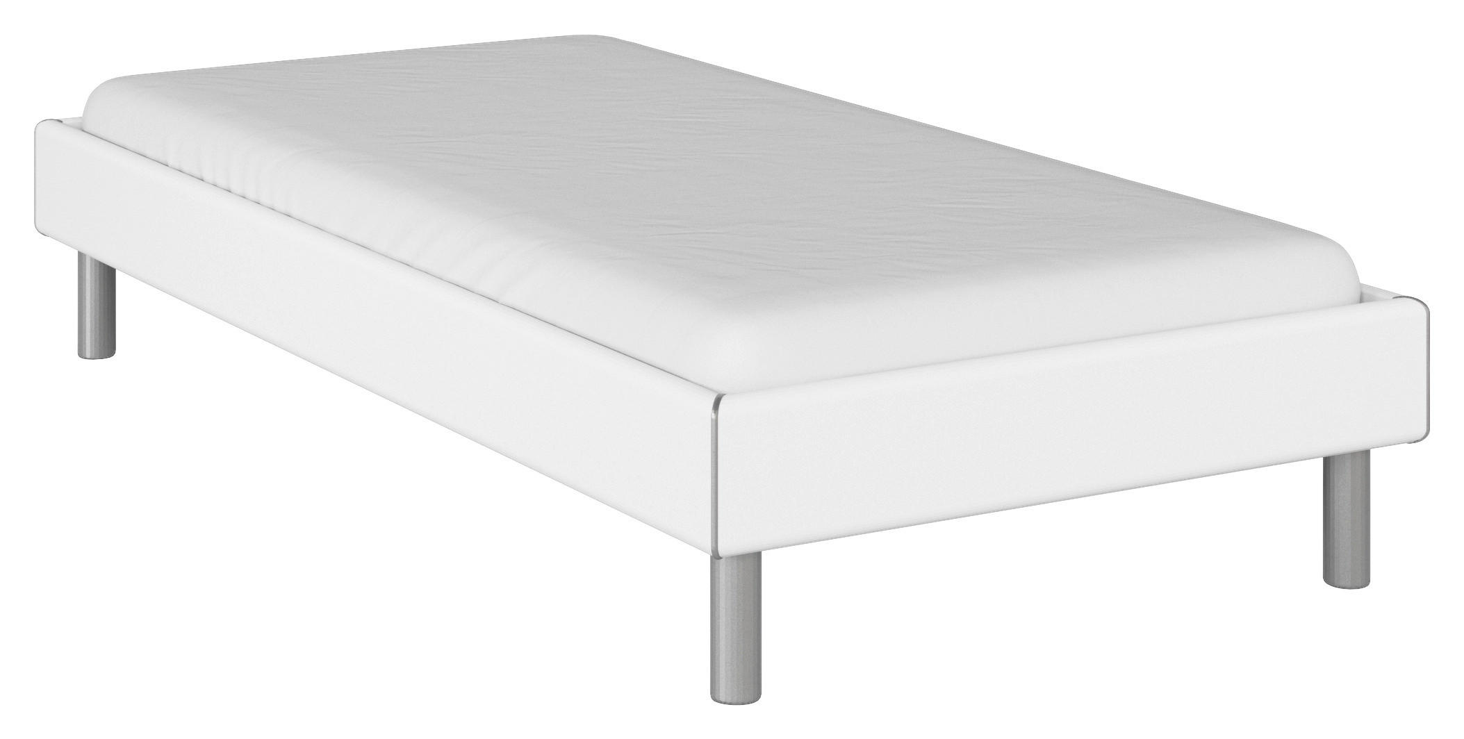 BETT 90/200 cm  in Weiß  - Alufarben/Weiß, Design, Metall (90/200cm) - Carryhome