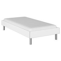 BETT 100/200 cm  in Weiss   - Weiss/Alufarben, Design, Holzwerkstoff/Metall (100/200cm) - Carryhome
