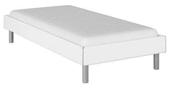 BETT 90/200 cm  in Weiß  - Alufarben/Weiß, Design, Holzwerkstoff/Metall (90/200cm) - Carryhome