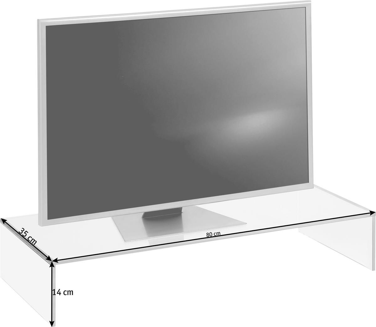 Înălțător Tv in străveziu  - străveziu, Design, sticlă (80/14/35cm) - Xora