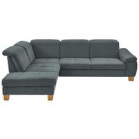 ECKSOFA in Flachgewebe Blaugrau  243/301 cm  - Wildeiche/Blaugrau, Natur, Holz/Textil (243/301cm) - Voleo