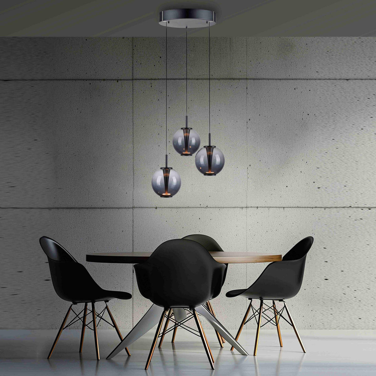 LED-PENDELLEUCHTE 50/50/240 cm   - Grau, Trend, Glas/Metall (50/50/240cm) - Neuhaus PURE