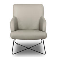 SESSEL Lederlook Grau  - Schwarz/Grau, Design, Textil/Metall (67/87/74cm) - Livetastic