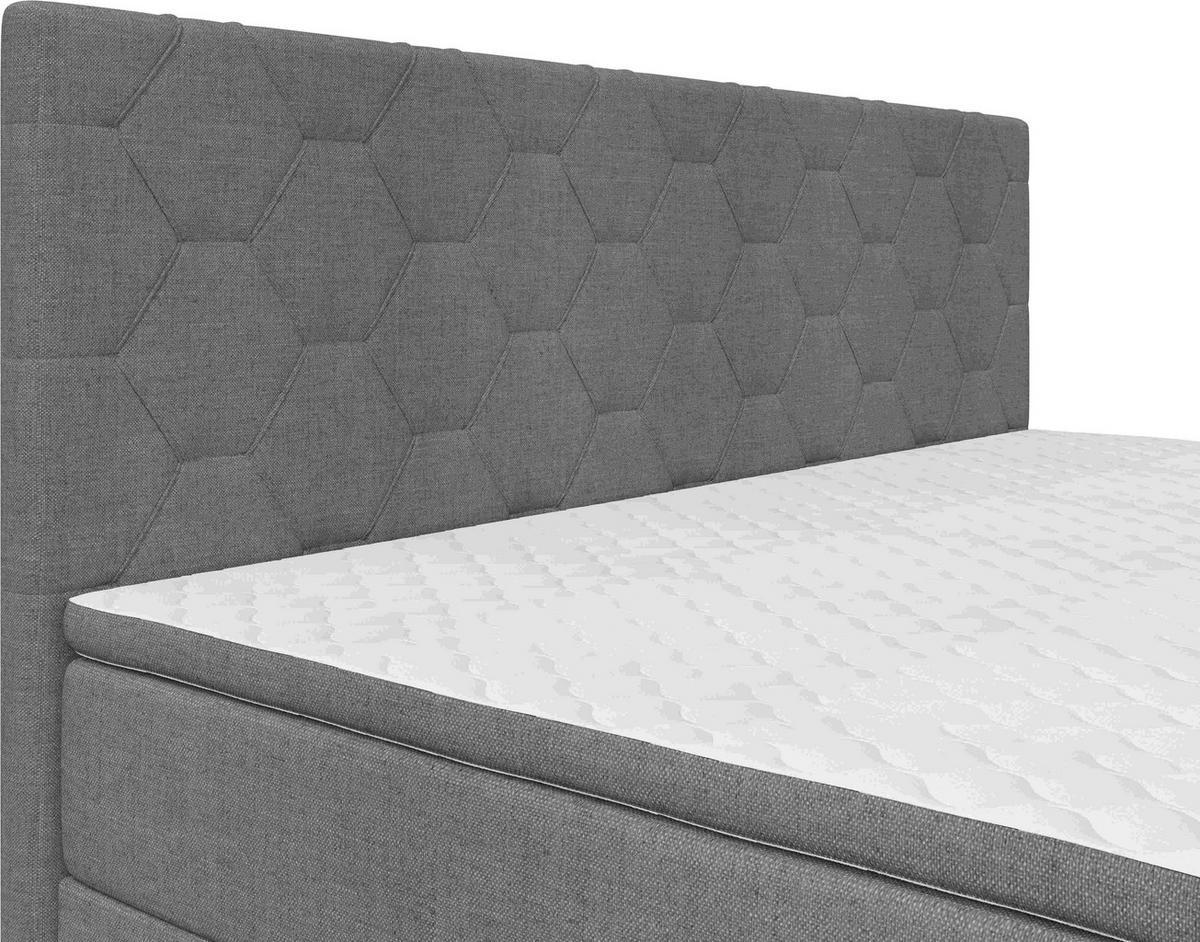 BOXSPRINGBETT 180/200 cm  Graubraun  - Graubraun/Schwarz, Konventionell, Textil/Metall (180/200cm) - Chameo