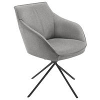 ARMLEHNSTUHL Nickel Flachgewebe  - Ecru/Schwarz, Design, Textil/Metall (60/84/67cm) - Koinor
