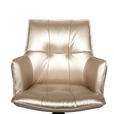 ARMLEHNSTUHL  in Eisen Lederlook  - Champagner/Schwarz, Design, Textil/Metall (59/89,5/63cm) - Novel