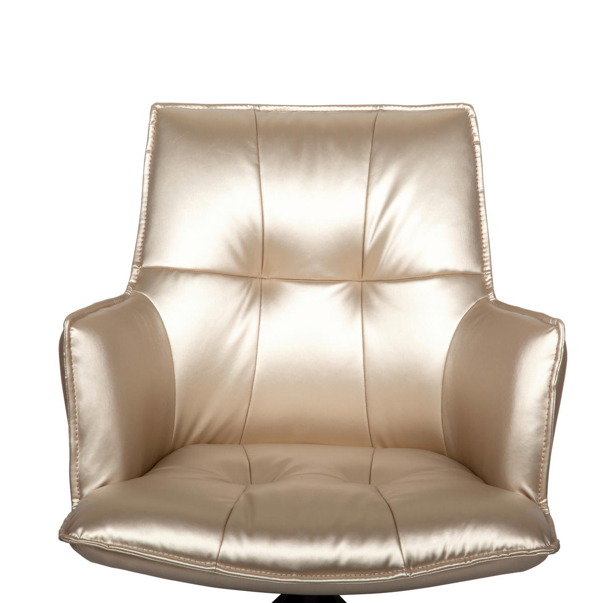 ARMLEHNSTUHL  in Eisen Lederlook  - Champagner/Schwarz, Design, Textil/Metall (59/89,5/63cm) - Novel
