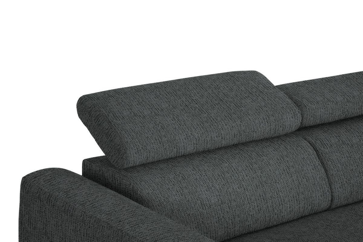 ECKSOFA in Webstoff Anthrazit  - Anthrazit/Schwarz, Design, Textil/Metall (280/205cm) - MID.YOU