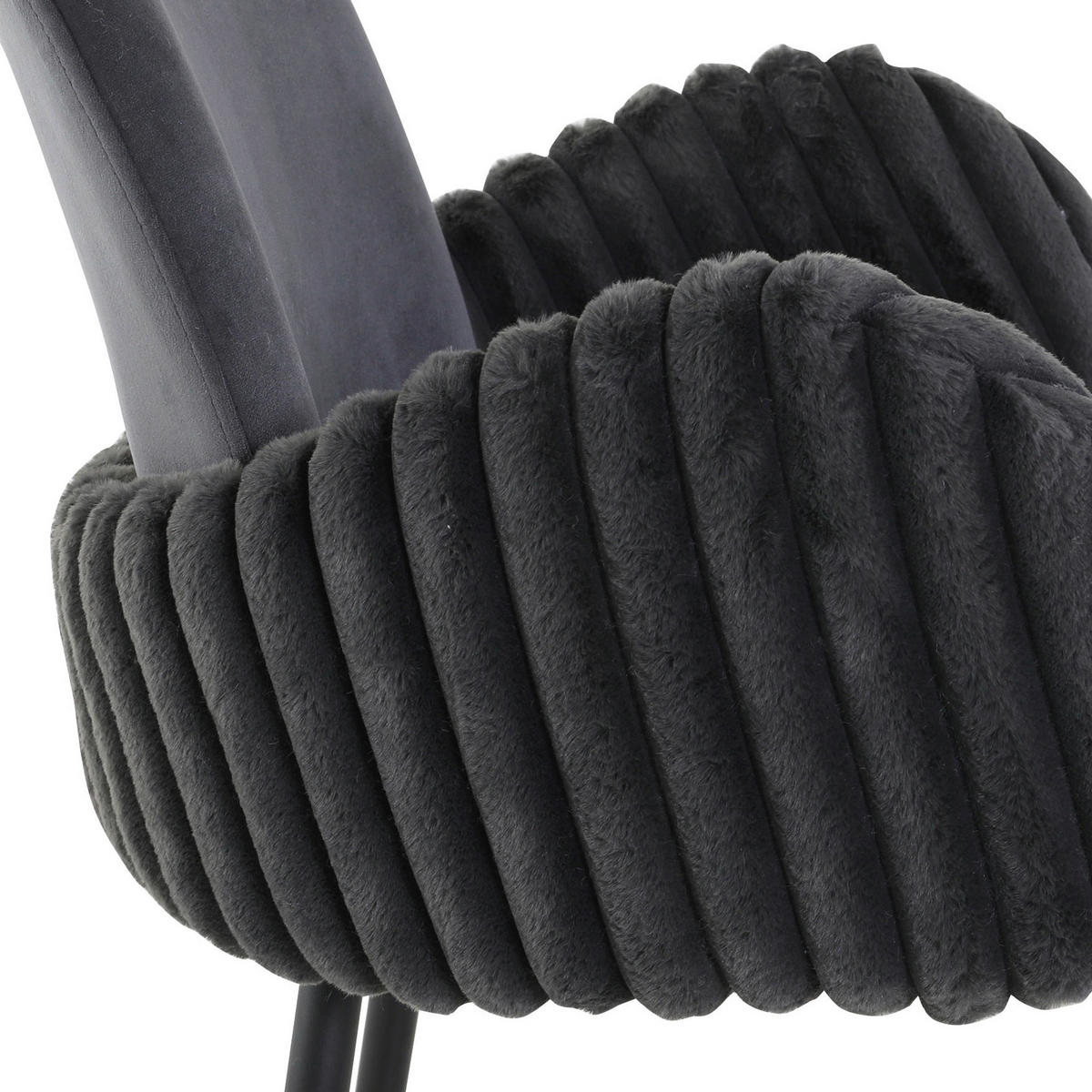 STOL MED ARMSTÖD sammet, plysch  - svart, Design, metall/textil (63/83/62cm) - Landscape