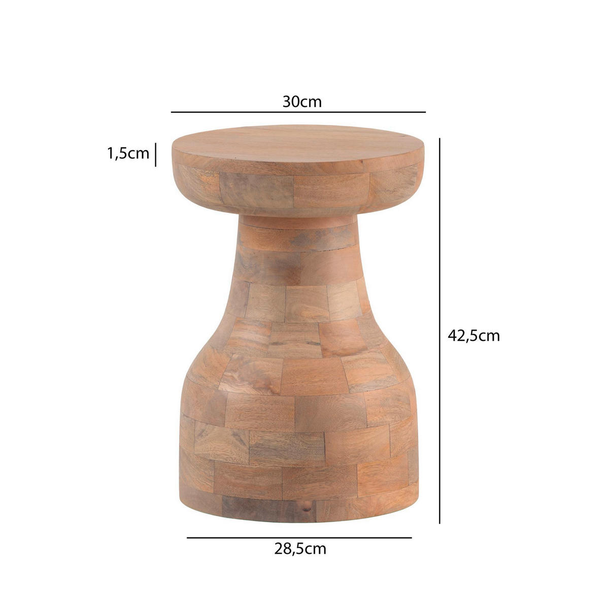 BEISTELLTISCH in Holz 30/30/42,5 cm  - Braun, Design, Holz (30/30/42,5cm) - Livetastic