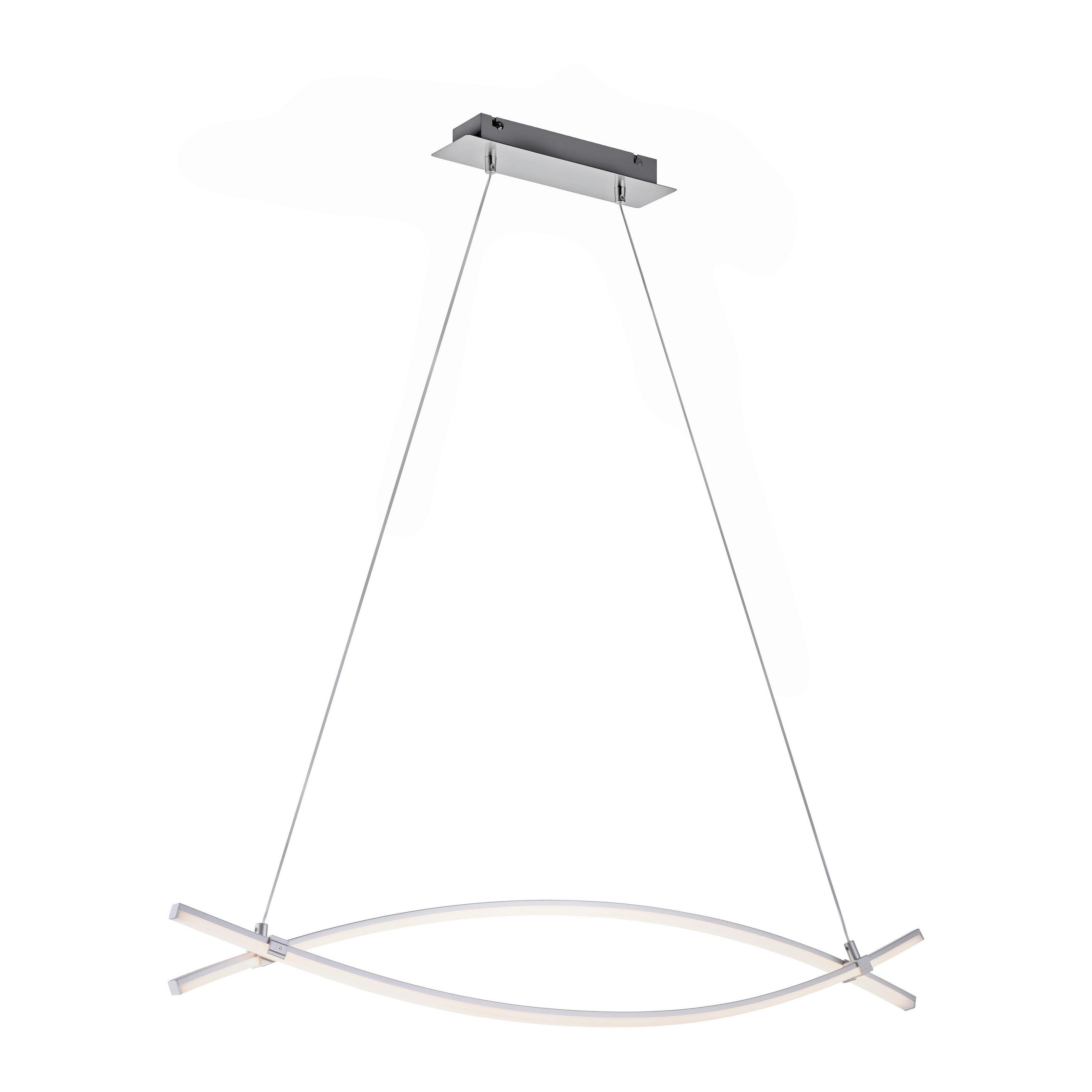 Lustră Led 100/8/120 cm  - argintiu, Basics, plastic/metal (100/8/120cm)