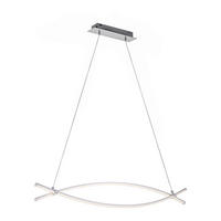 Lustră Led 100/8/120 cm  - argintiu, Basics, plastic/metal (100/8/120cm)