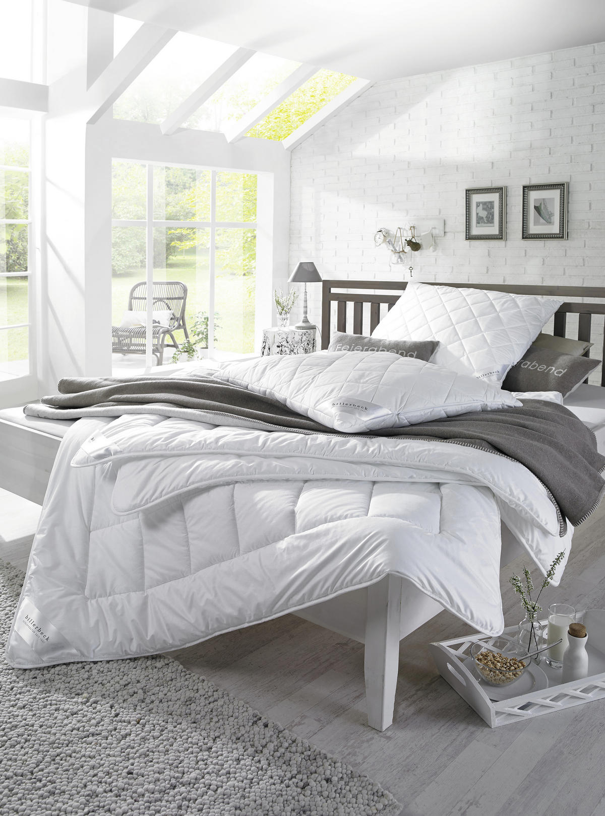 PAPLAN-PÁRNA SZETT 70x90/135x200 cm  - fehér, Basics, textil (70x90/135x200cm) - Billerbeck