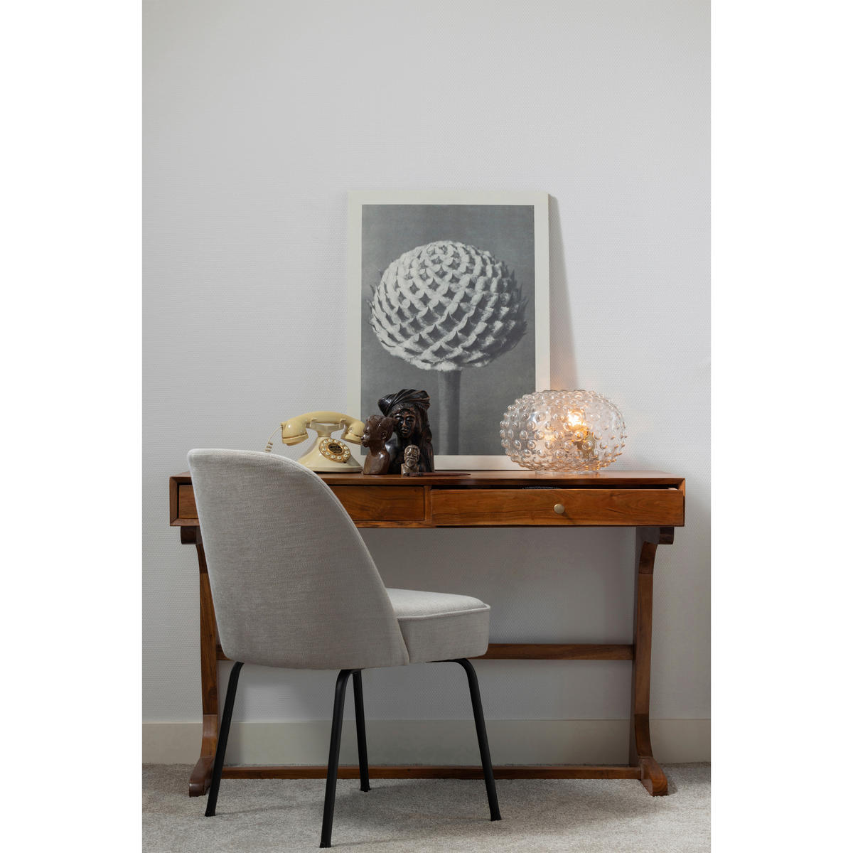 STUHL-SET 2 Stück  in Webstoff  - Sandfarben/Schwarz, MODERN, Textil/Metall (50/83/57cm) - Livetastic