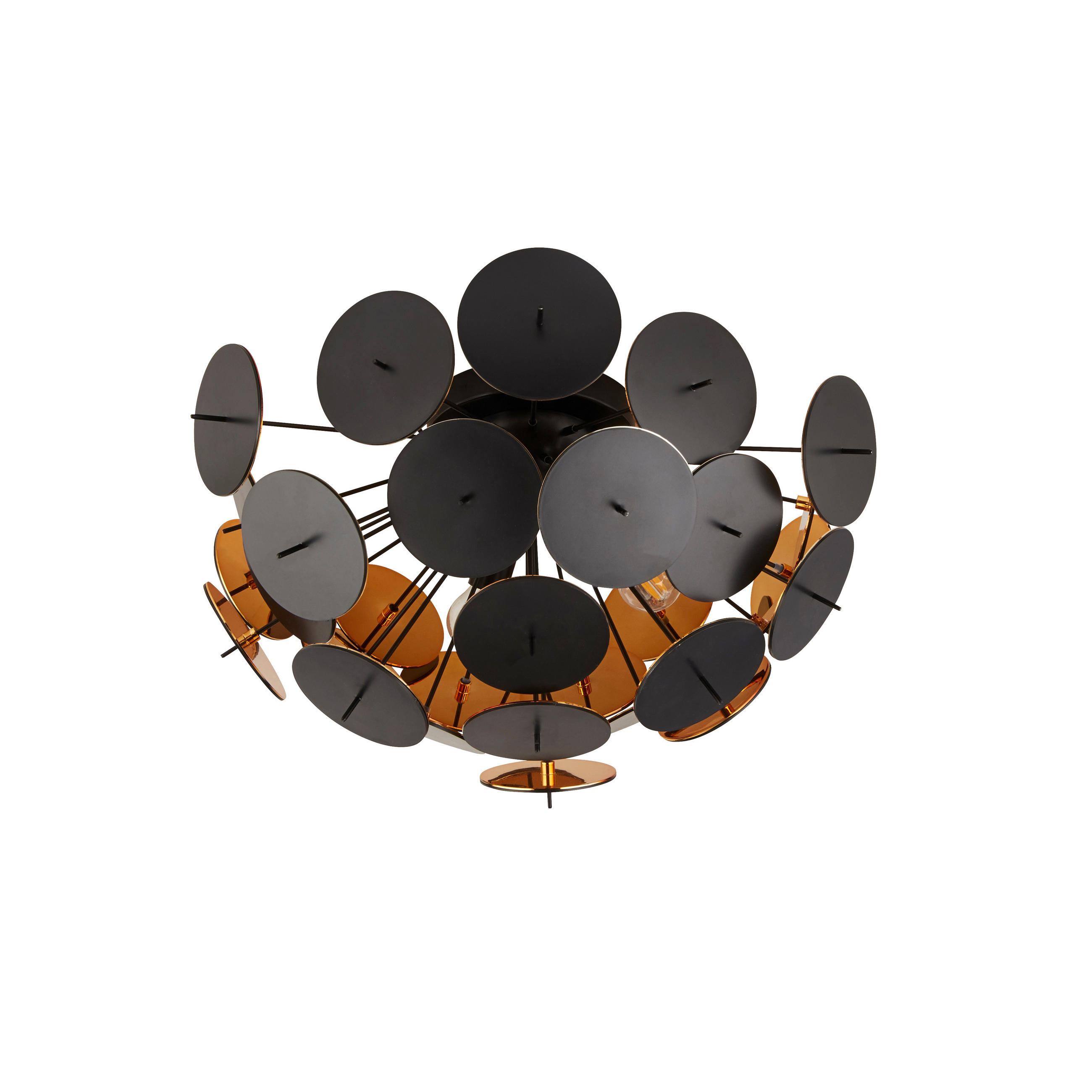 Searchlight Deckenleuchte Discus Schwarz, Gold 27 cm