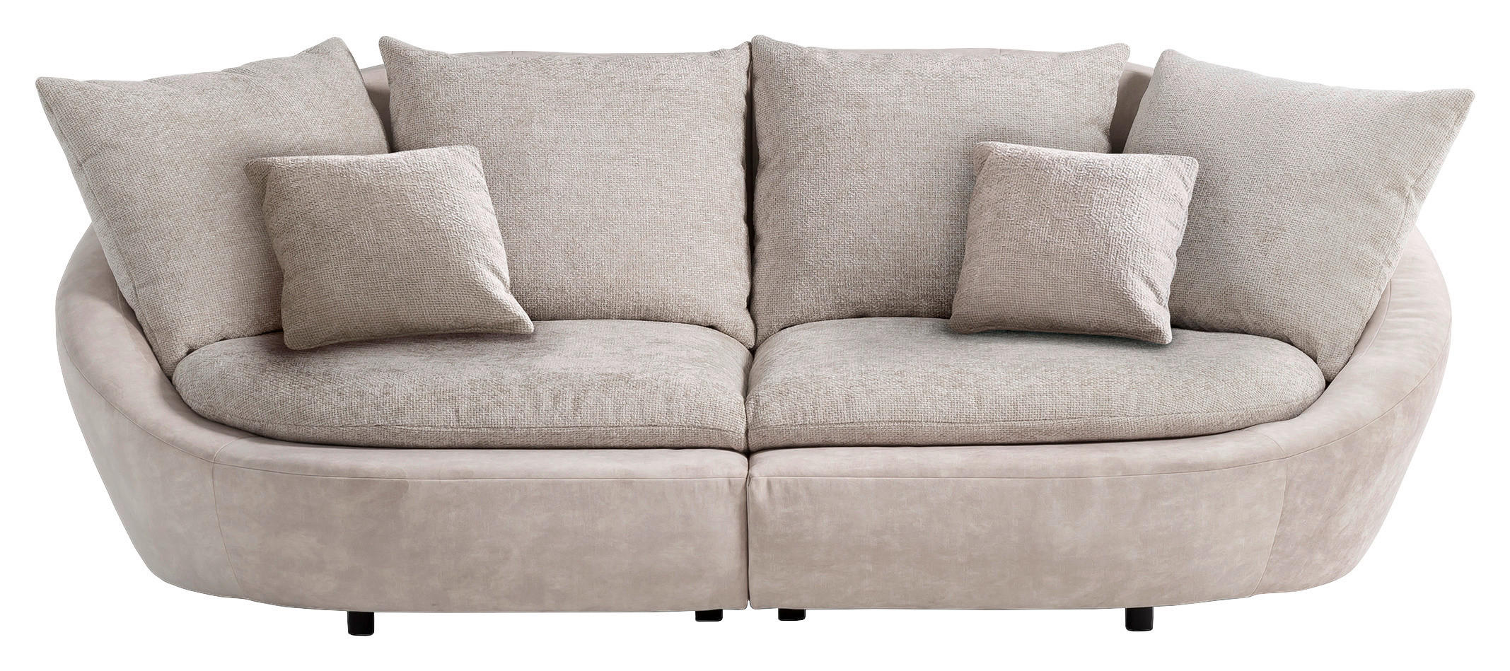 BIGSOFA Chenille Silberfarben, Beige  - Beige/Silberfarben, MODERN, Kunststoff/Textil (237/87/131cm) - MID.YOU