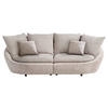 BIGSOFA Chenille Silberfarben, Beige  - Beige/Silberfarben, MODERN, Kunststoff/Textil (237/87/131cm) - Trendmanufaktur