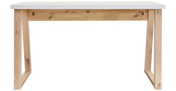 SCHREIBTISCH 135/65/75,2 cm Weiß, Eiche Artisan  - Eiche Artisan/Weiß, KONVENTIONELL, Holzwerkstoff (135/65/75,2cm) - Carryhome