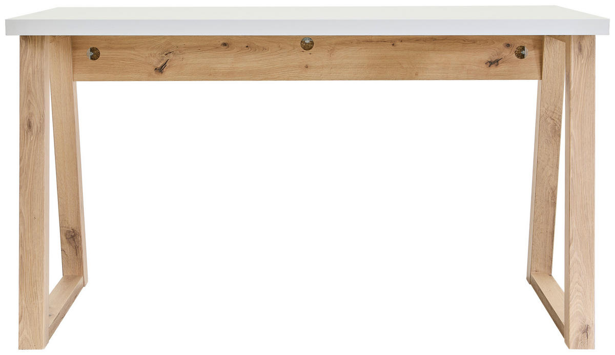SCHREIBTISCH 135/65/75,2 cm Weiß, Eiche Artisan  - Eiche Artisan/Weiß, KONVENTIONELL, Holzwerkstoff (135/65/75,2cm) - Carryhome