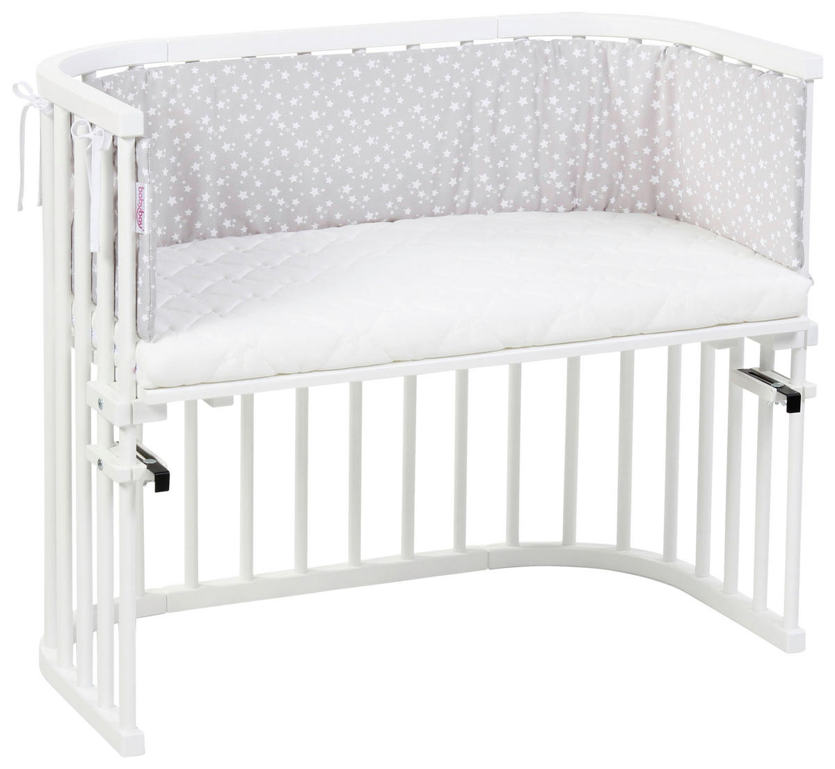 Nestchen Pique Babybay  168/2/24 cm   - Weiß/Grau, Basics, Textil (168/2/24cm) - Babybay