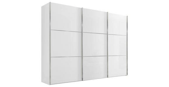 SCHWEBETÜRENSCHRANK  in Weiß  - Chromfarben/Weiß, KONVENTIONELL, Glas/Holzwerkstoff (298/222/68cm) - Moderano
