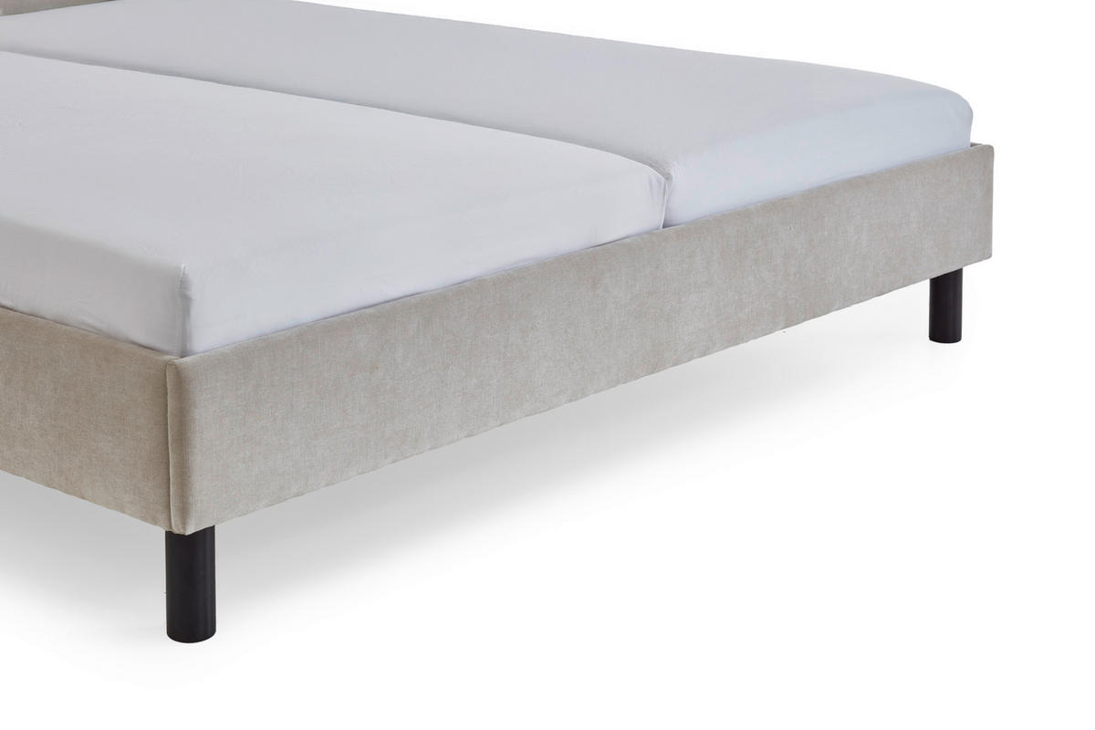 POLSTERBETT 180/200 cm  in Beige  - Beige/Schwarz, Basics, Holz/Textil (180/200cm) - Boxxx