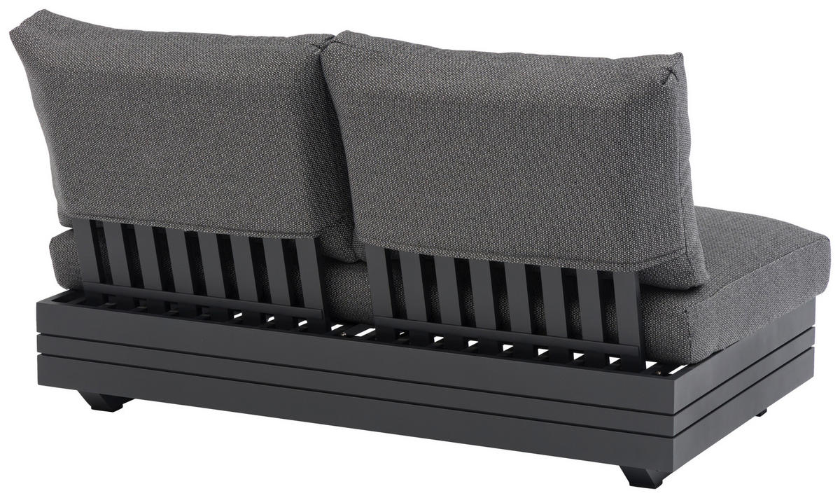 LOUNGESOFA  - Dunkelgrau/Graphitfarben, Design, Textil/Metall (132/76/74/81cm) - Zebra 