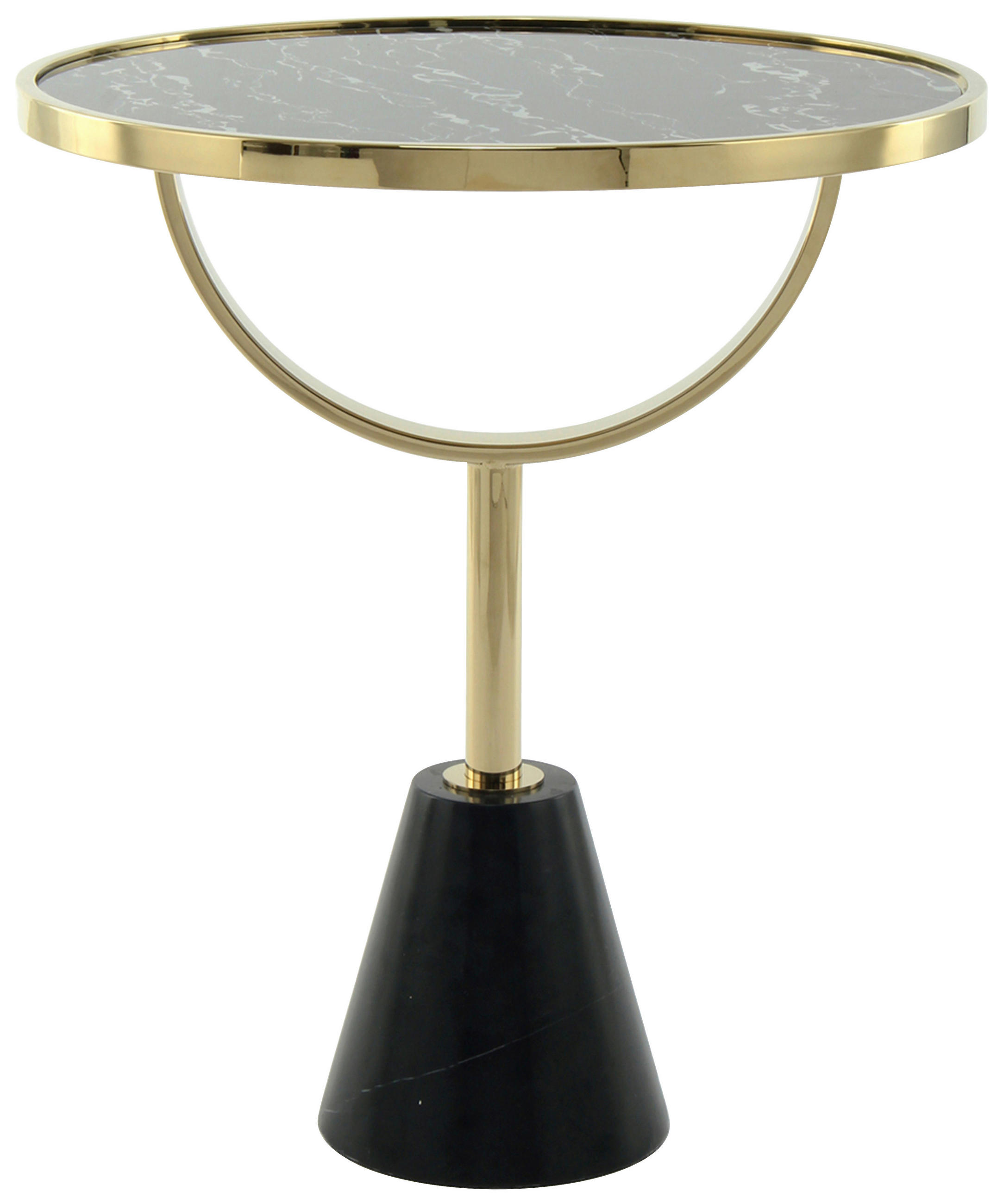 BEISTELLTISCH rund  - Design, Glas/Stein (46/54cm) - Kayoom