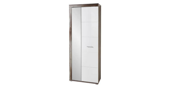 GARDEROBENSCHRANK 77/202/38 cm - Chromfarben/Naturfarben, LIFESTYLE, Glas/Holzwerkstoff (77/202/38cm) - Hom`in