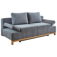 SCHLAFSOFA Webstoff Grau  - Eichefarben/Grau, KONVENTIONELL, Holz/Textil (202/90/97cm) - Carryhome