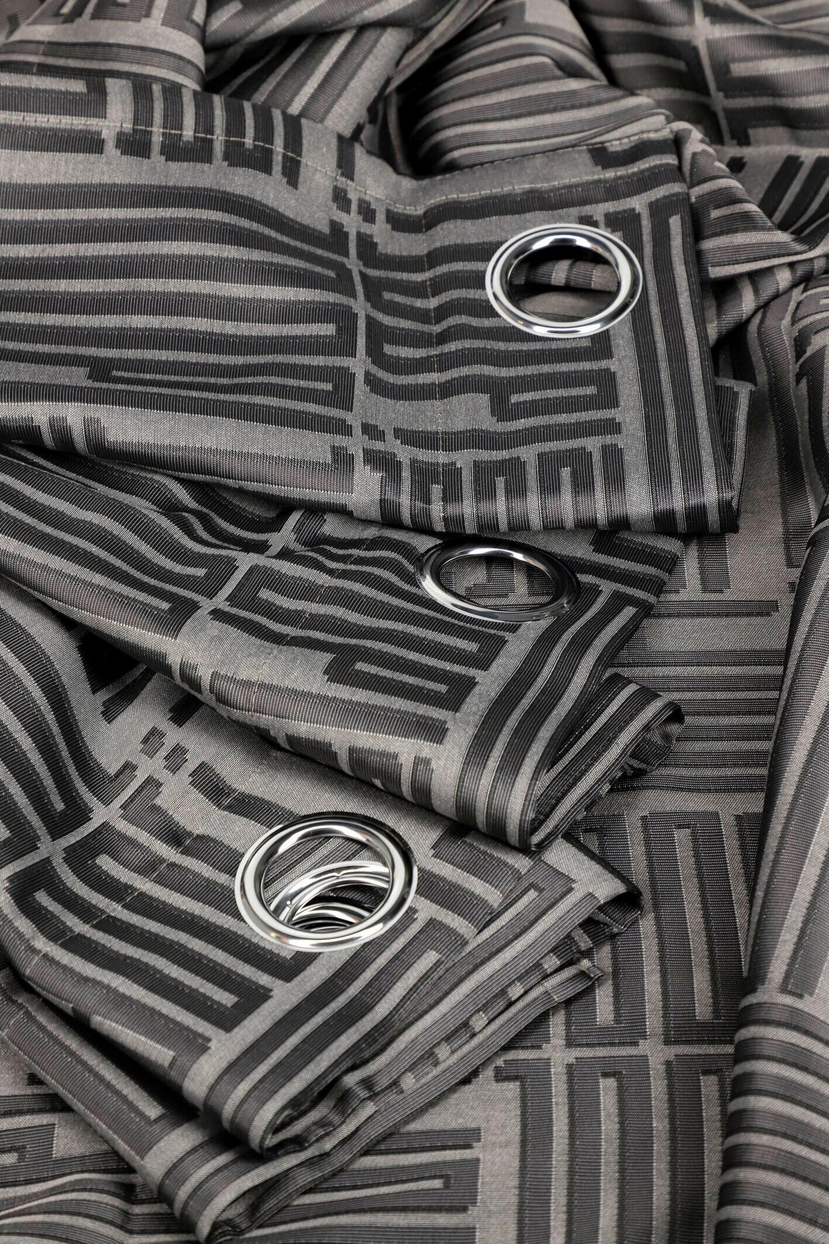 ÖSENSCHAL FINE BARS blickdicht 140/250 cm   - Taupe/Grau, Basics, Textil (140/250cm) - Joop!