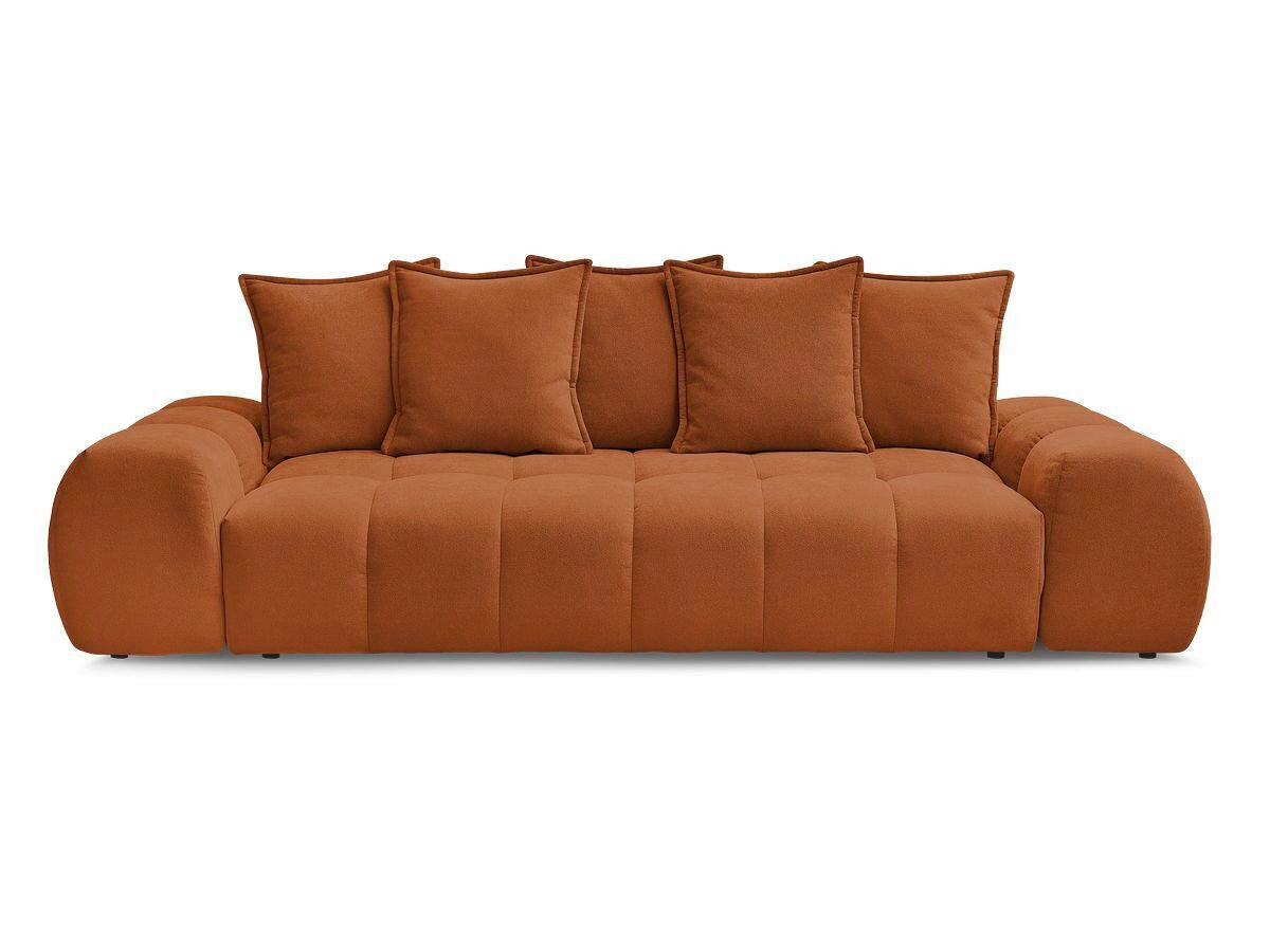 SCHLAFSOFA EVEREST  mit Rücken echt, Armteil links, Armteil rechts Struktur Orange  - Schwarz/Orange, MODERN, Kunststoff/Textil (278/115/90cm)