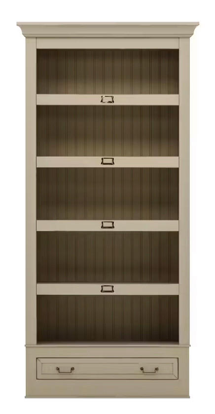 REGAL Pinie massiv Elfenbein  - Elfenbein/Bronzefarben, LIFESTYLE, Holz/Metall (117/238,5/46,5cm) - Livetastic