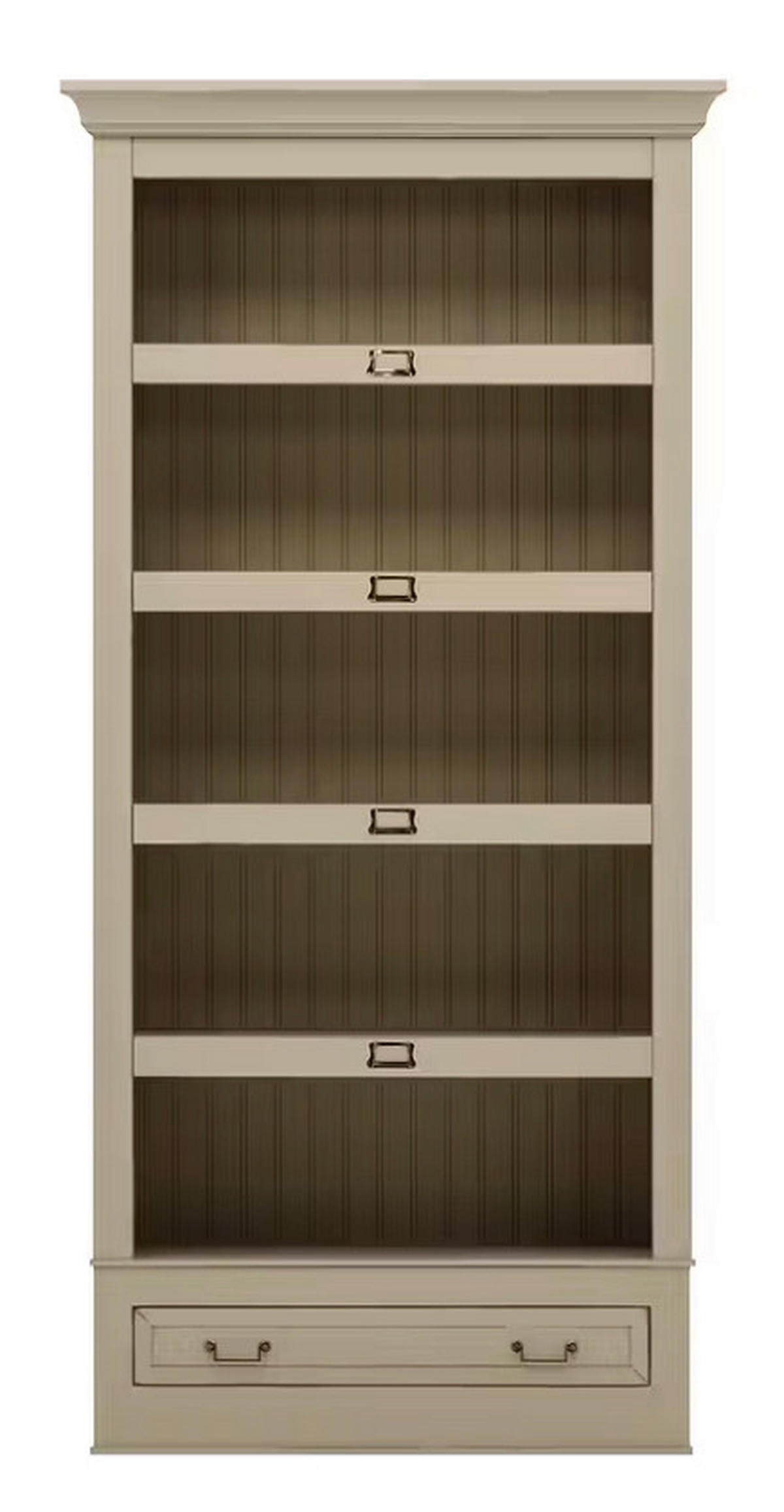 REGAL Pinie massiv Elfenbein  - Elfenbein/Bronzefarben, LIFESTYLE, Holz/Metall (117/238,5/46,5cm) - Livetastic
