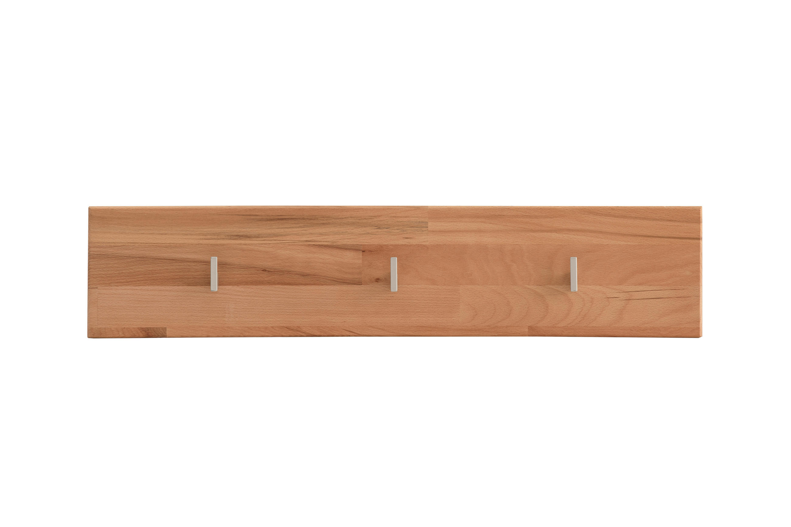 HAKENLEISTE  in Kernbuche vollmassiv Grau, Kernbuche  - Kernbuche/Grau, Natur, Holz/Metall (80/17/4cm) - Linea Natura