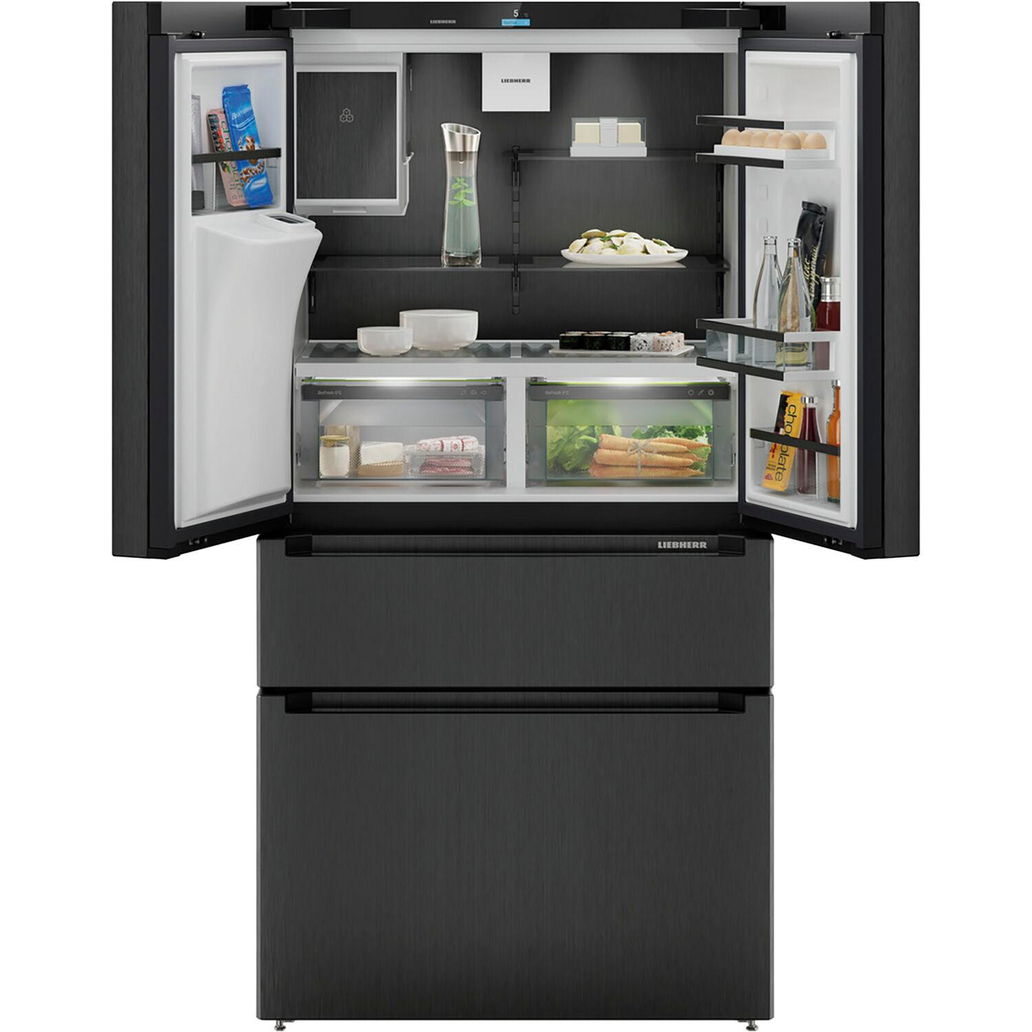 FRENCH-DOOR MBBSDI9528  - Schwarz, Basics, Glas/Metall (90,6/180,5/74,5cm) - Liebherr