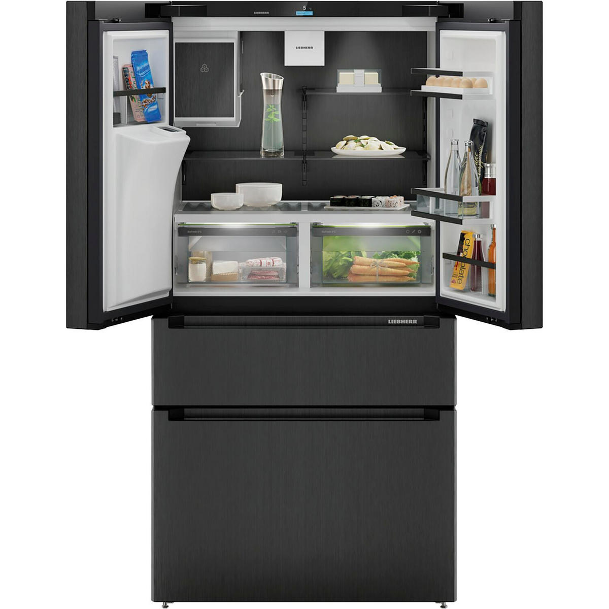 FRENCH-DOOR MBBSDI9528  - Schwarz, Basics, Glas/Metall (90,6/180,5/74,5cm) - Liebherr