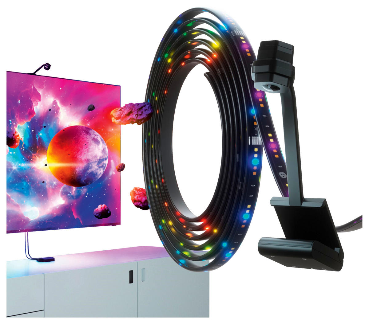 4D MIRROR+LIGHT STRIP KIT 85" 520 cm   - Schwarz, Basics, Kunststoff (520cm) - NANOLEAF