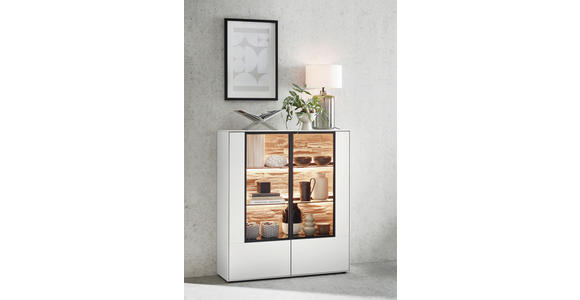 HIGHBOARD 121,9/138,3/37,1 cm  - Schwarz/Grau, Design, Glas/Holzwerkstoff (121,9/138,3/37,1cm) - Dieter Knoll