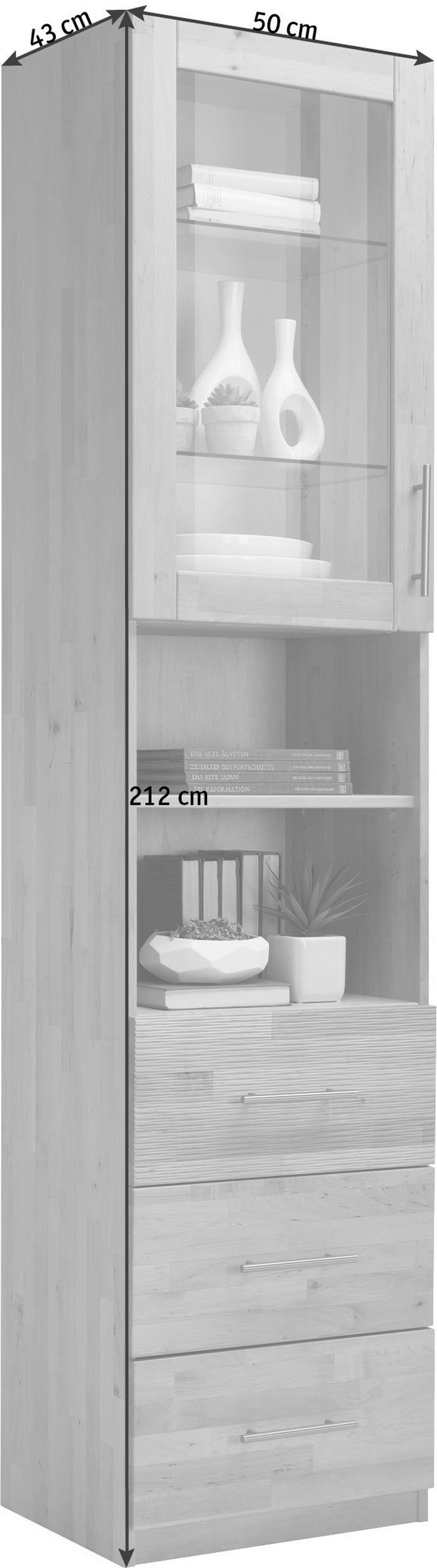 REGAL  50/212/43 cm Erlefarben  - Chromfarben/Erlefarben, Natur, Glas/Holz (50/212/43cm) - Linea Natura