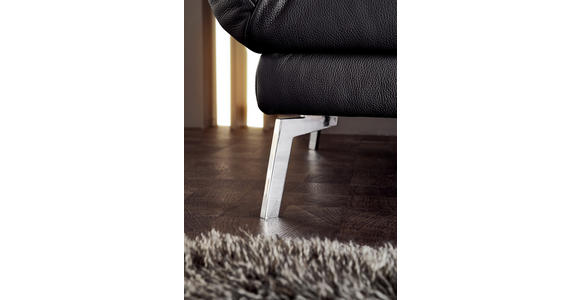 2-SITZER-SOFA in Echtleder Schwarz - Chromfarben/Schwarz, Design, Leder/Metall (198-246/83/96-187cm) - Dieter Knoll