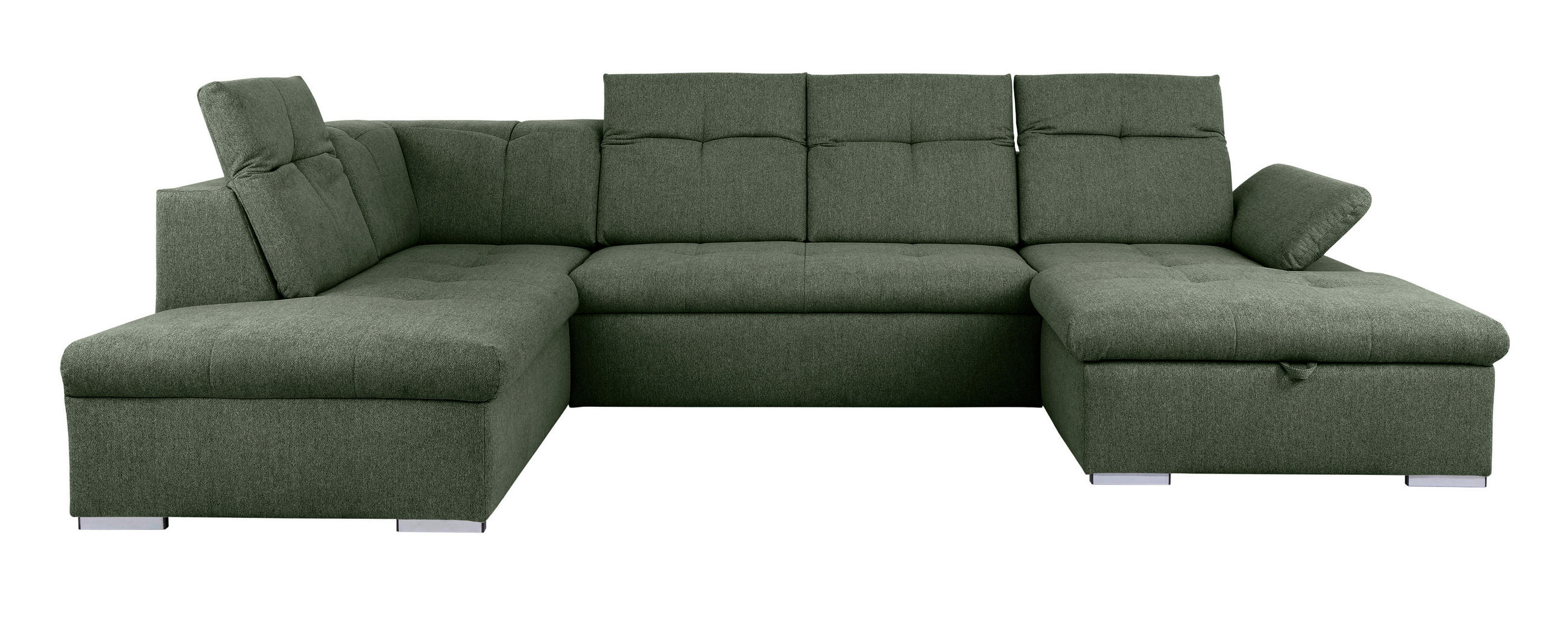WOHNLANDSCHAFT in Grün  - Grau/Grün, Design, Textil/Metall (215/328/173cm) - MID.YOU