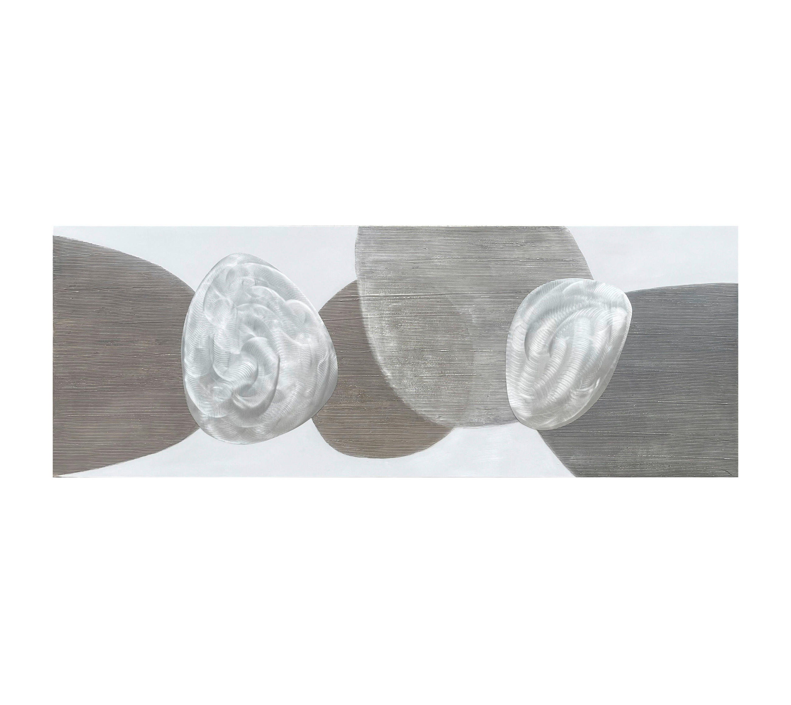 OLJNA SLIKA  150/55 cm   - siva/bela, Design, tekstil/les (150/55cm) - Monee
