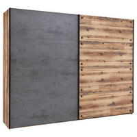 SCHWEBETÜRENSCHRANK 270/210/60 cm 2-türig Anthrazit, Fichtefarben  - Fichtefarben/Eichefarben, Design (270/210/60cm) - Livetastic