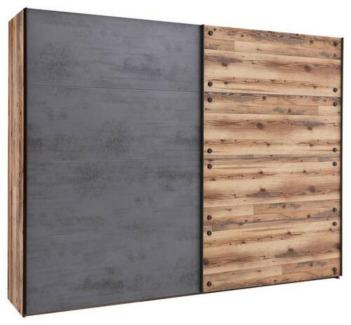 SCHWEBETÜRENSCHRANK 270/210/60 cm 2-türig Anthrazit, Fichtefarben  - Fichtefarben/Eichefarben, Design (270/210/60cm) - Livetastic